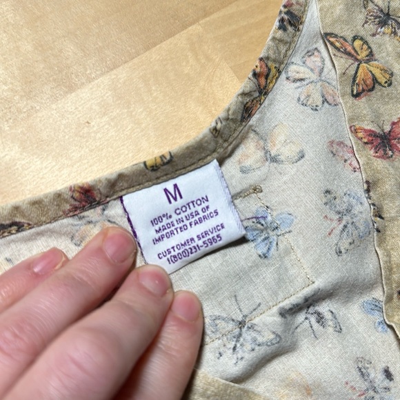 S.C.R.U.B.S. Tan Butterfly Patterned Scrub Top - Picture 5 of 6